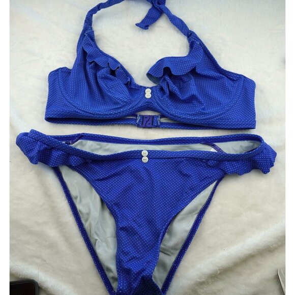 Freya Royal Blue Ruffled Bikini - Picture 1 of 9